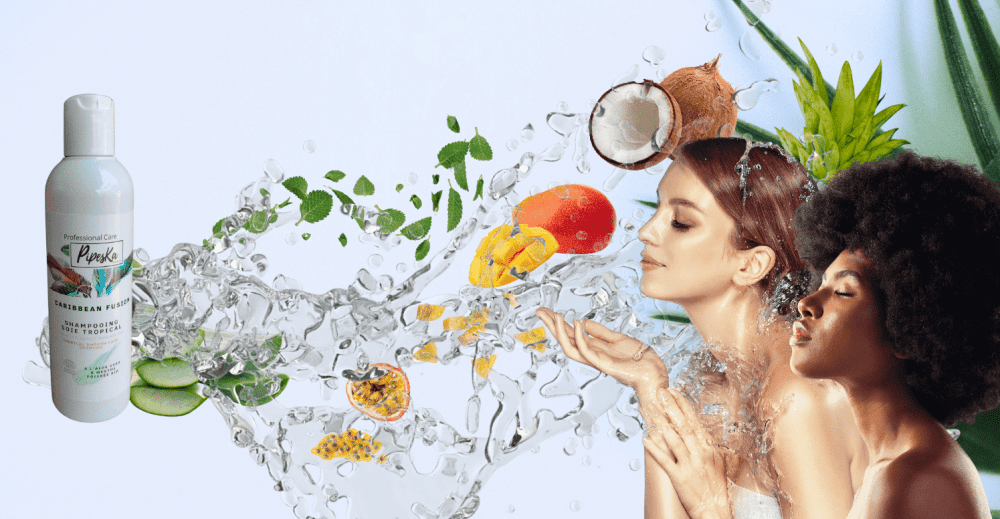 Extraits d'Aloe Vera, Ananas et Mangue - Ingrédients naturels Pipeska Shampooing Bio Cheveux Fragiles Caribbean Fusion | COSMOS Organic – 250 ml