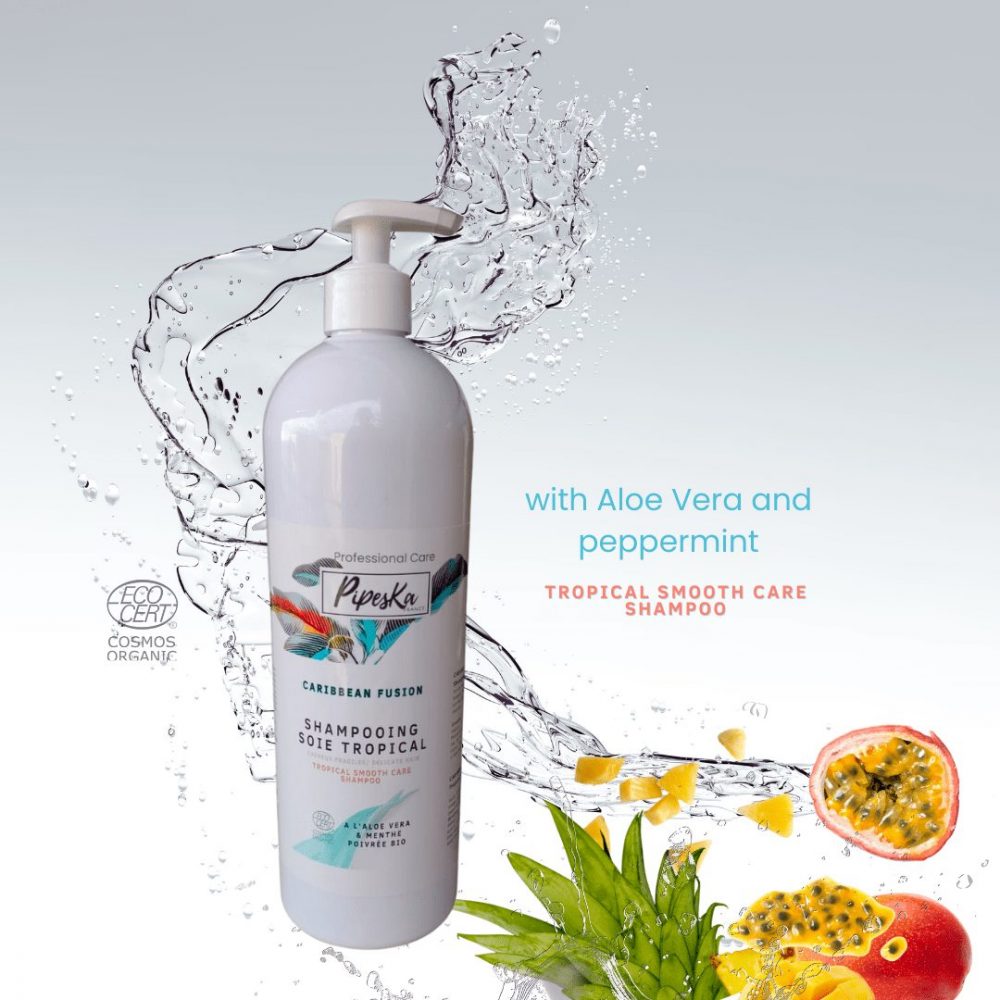 Pipeska  Caribbean Fusion- Shampooing Soie Tropicale 1000ml - COSMOS Organic & Cheveux Fragiles
