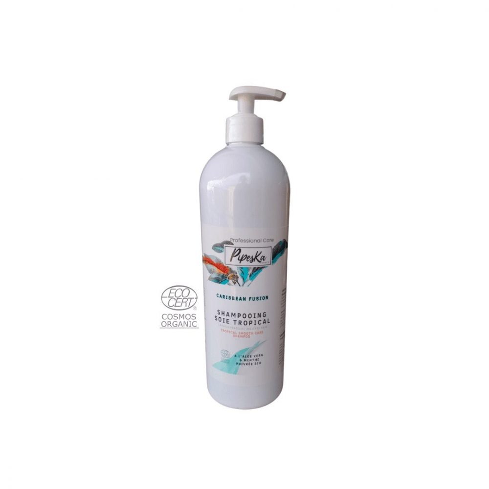 Pipeska  Caribbean Fusion- Shampooing Soie Tropicale 1000ml - COSMOS Organic & Cheveux Fragiles